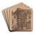 Old House. Stratford on Avon by George Barret Jr. Art Drink Coaster set Old House. Stratford on Avon by George Barret Jr. Art Drink Coaster set