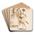 Scherzo di Fantasia; Two Standing Orientals and a Standing Youth with a Sword by Giovanni Battista Tiepolo Art Drink Coaster set