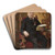 Portrait of a man in an armchair with papers in his hand by Jean Lulvs Art Drink Coaster set