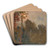 Sunset in a forest by Tadeusz Makowski Art Drink Coaster set Sunset in a forest by Tadeusz Makowski Art Drink Coaster set