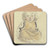 Sitzendes kleines blondes Kind in gelbem Kleidchen, von vorn by Jakob Frchtegott Dielmann Art Drink Coaster set
