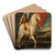 Saint Louis of Toulouse on horseback by Giuseppe Cesari Art Drink Coaster set