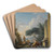 A Landscape With Figures Resting Beside Classical Ruins by Andrea Locatelli Art Drink Coaster set