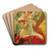 Lefevre-Utile Sarah Bernhardt by Alphonse Mucha Art Drink Coaster set