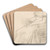 Portret en een vrouw zittend op een stoel by August Alleb Art Drink Coaster set