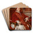 Portrait of Pope Clement XIII by Anton Raphael Mengs Art Drink Coaster set