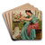 A Dilettante by John William Godward Art Drink Coaster set A Dilettante by John William Godward Art Drink Coaster set
