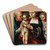 The Madonna and Child, with Saint Eligius and an Angel by The Master of the Parrot Art Drink Coaster set