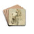 The Pony Express Rider and Road-Agent by Harvey T. Dunn Drink Coasters - set of 4