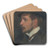 Self-Portrait from Profile in a Hat by Milan Thomka Mitrovsk Art Drink Coaster set