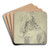 Auf einem Schemel sitzendes Mdchen by Cornelis Saftleven Art Drink Coaster set