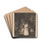 Vrouw met gitaar in een bos met figuren by Henri de Groux Drink Coasters - set of 4 Vrouw met gitaar in een bos met figuren by Henri de Groux Drink Coasters - set of 4