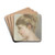 Hoofd van een vrouw, en profil naar links by Albert Martin Drink Coasters - set of 4