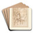 An Allegory; Male Nude in a Stable with Four Wild Horses by Prospero Fontana Art Drink Coaster set