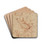 Fo en siddende mand med en skrifttavle, fn to siddende putti med skrifttavler by Callisto Piazza Drink Coasters - set of 4