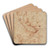 Fo en siddende mand med en skrifttavle, fn to siddende putti med skrifttavler by Callisto Piazza Art Drink Coaster set