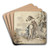 Bacchus et Erigone by Jacques-Philippe Caresme Art Drink Coaster set