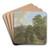 Blick auf eine Burgruine, im Vordergrund ein Schfer mit Herde by Johann Albrecht Friedrich Rauscher Art Drink Coaster set