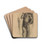 Staande naakte man by Marius Bauer Drink Coasters - set of 4 Staande naakte man by Marius Bauer Drink Coasters - set of 4