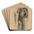 Staande naakte man by Marius Bauer Art Drink Coaster set Staande naakte man by Marius Bauer Art Drink Coaster set