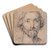 Head of a Man by Guido Reni Art Drink Coaster set Head of a Man by Guido Reni Art Drink Coaster set