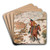 In Hot Pursuit by Charles Schreyvogel Art Drink Coaster set In Hot Pursuit by Charles Schreyvogel Art Drink Coaster set