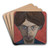 Self Portrait by Ivar Arosenius Art Drink Coaster set