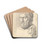 Portrait Bust ofSophocles by Jan de Bisschop Drink Coasters - set of 4