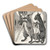 The Cat and the Fox by Percy J. Billinghurst Art Drink Coaster set