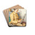 Reading Farmer Sitting By The Tiled Stove by Albert Anker Drink Coasters - set of 4