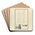 Plan of the Temple of Juno at Samos and Details of a Column by Giovanni Battista Borra Art Drink Coaster set