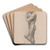 Staand mannelijk naakt, met stok, naar links by Jan Veth Art Drink Coaster set