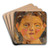 Little girls head by Tadeusz Makowski Art Drink Coaster set Little girls head by Tadeusz Makowski Art Drink Coaster set