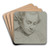 Brustbild eines bartlosen Mannes, der nach unten blickt by Johann Friedrich August Tischbein Art Drink Coaster set