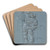 Standing warrior with a spear by Hans Rudolf Manuel Art Drink Coaster set