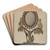 Dressing Mirror (cast iron) by Paul Ward Art Drink Coaster set Dressing Mirror (cast iron) by Paul Ward Art Drink Coaster set