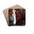 Young woman looking at Japanese items by James Tissot Drink Coasters - set of 4