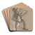 Figure with mandolin in mediaevalcostume by Edwin Austin Abbey Art Drink Coaster set