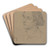 Brustbild eines jungen Mannes nach links by Jakob Becker Art Drink Coaster set