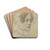 Female portrait by Marie Ellenrieder Drink Coasters - set of 4