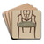 Armchair by Lawrence Phillips Art Drink Coaster set