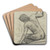 Homme nu assis de dos tenant un bton by Pierre Puvis de Chavannes Art Drink Coaster set