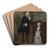 An Unknown Man With His Daughter by Arthur Devis Art Drink Coaster set