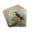 Hirundo rufula Temm, Biblis rupestris by Johann Friedrich Naumann Drink Coasters - set of 4 Hirundo rufula Temm, Biblis rupestris by Johann Friedrich Naumann Drink Coasters - set of 4