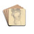 Woman and Head ofChrist by Kahlil Gibran Drink Coasters - set of 4