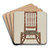 Rocking Chair with Rawhide Seat by Frank M. Keane Art Drink Coaster set