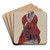 Doll in Plaid Dress by Beverly Chichester Art Drink Coaster set