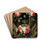 A garland of flowers surrounding a cartouche with a bust of Christ by Jan Philips van Thielen Drink Coasters - set of 4