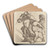 Two Soldiers, One in Helmet and Bearded by Salvator Rosa Art Drink Coaster set
