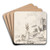 Capriccio with a Statue of a Warrior and a Ruined Castle on the Shore of the Lagoon by Giacomo Guardi Art Drink Coaster set